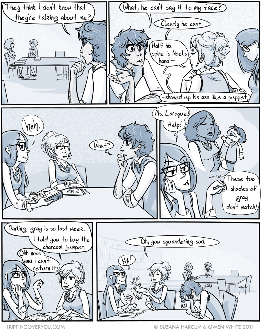 Puppetception. Penny imitating Noel imitating Liam. We have to go deeper.