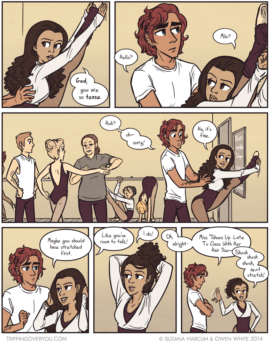 How you gonna call me out on that when the teacher is right there. She's literally right there what kind of dance partner are you even