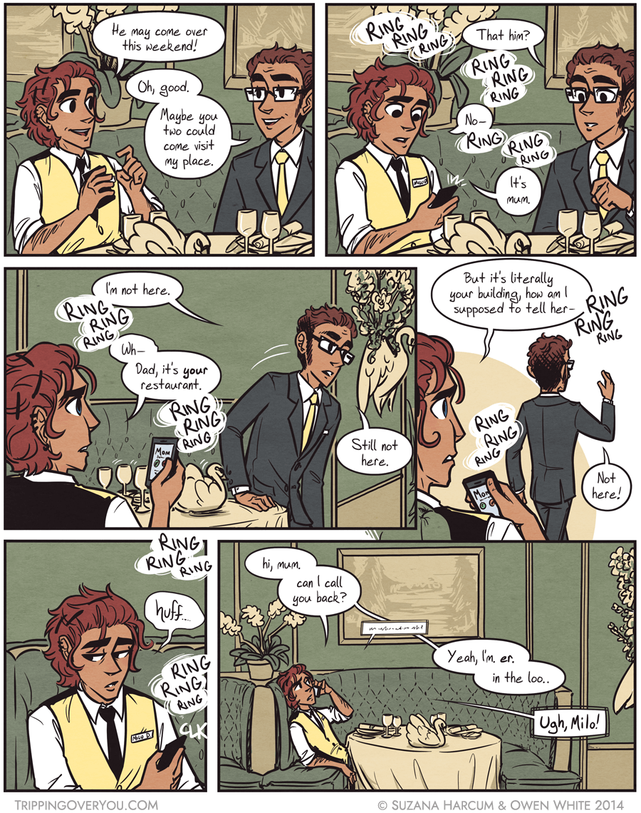 Don't answer the phone in the bathroom that's gross!! By the why you should answer my calls more often