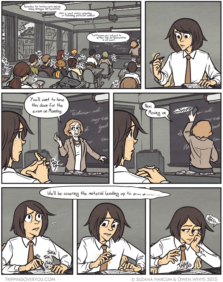 Time to bring your laptop to class instead, probably. And invest in typing lessons.